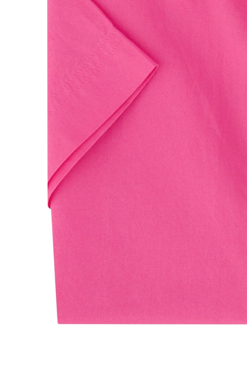 Gant casual overhemd korte mouw normale fit roze effen katoen