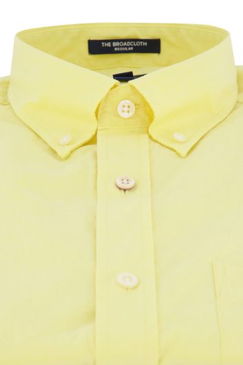 Gant casual overhemd korte mouwen normale fit geel effen katoen
