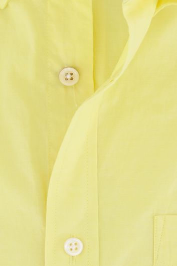 casual overhemd korte mouw Gant geel effen katoen normale fit 