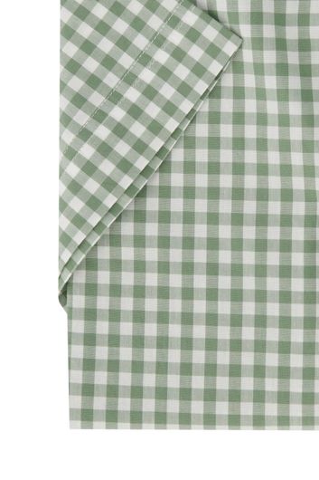 Gant casual overhemd korte mouw normale fit groen geruit 100% katoen