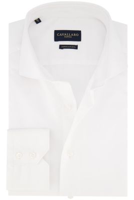 Cavallaro Cavallaro business overhemd slim fit wit effen katoen mouwlengte 7