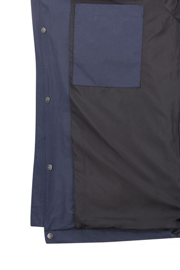 Gant zomerjas blauw effen rits + knoop normale fit capuchon afneembaar
