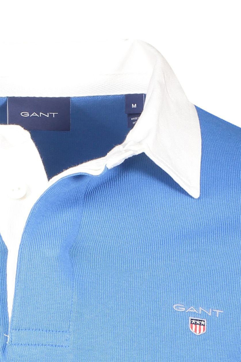Gant polo blauw effen katoen normale fit met logo