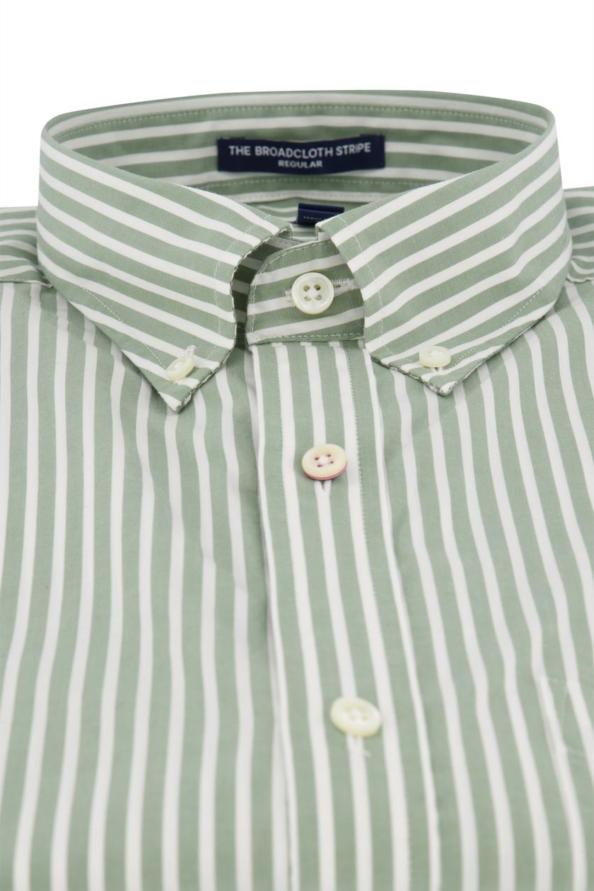 Gant casual overhemd korte mouw normale fit groen gestreept katoen