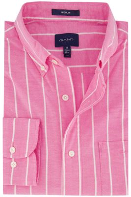 Gant Gant casual overhemd normale fit roze gestreept 100% katoen