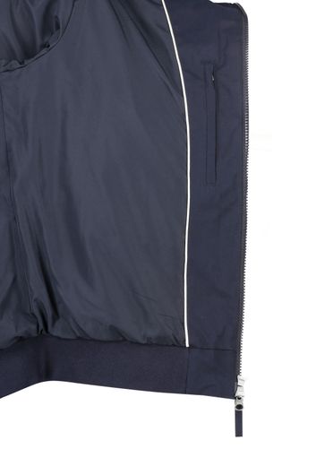 Gant zomerjas donkerblauw effen rits normale fit katoen met stretch