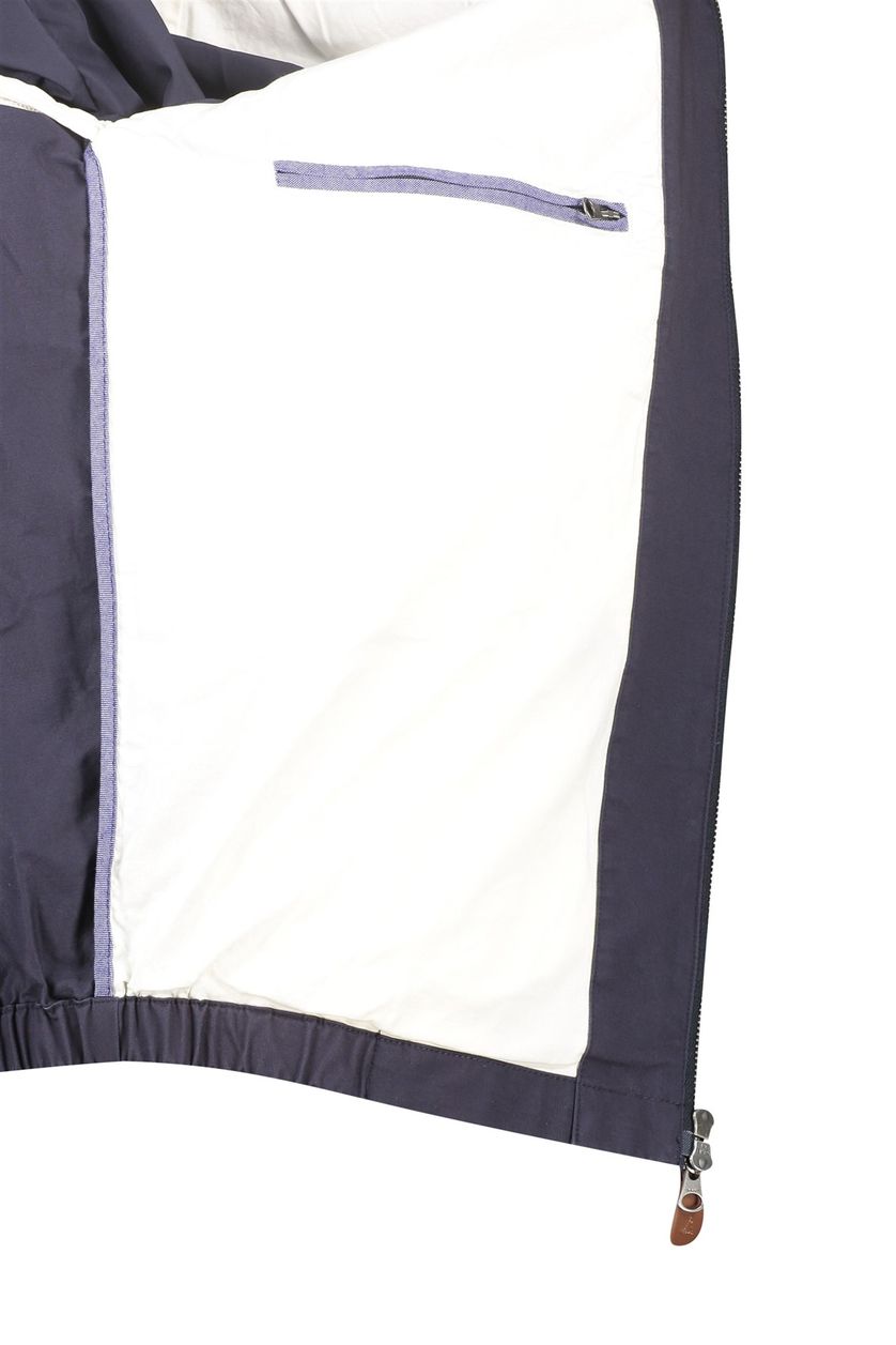 Gant zomerjas donkerblauw normale fit katoen effen rits logo