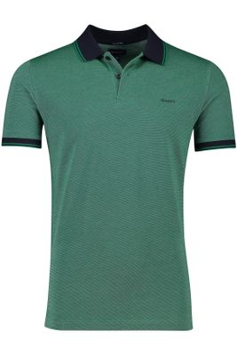 Gant Gant poloshirt normale fit groen met details effen katoen