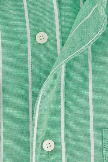 Gant casual overhemd normale fit groen gestreept katoen