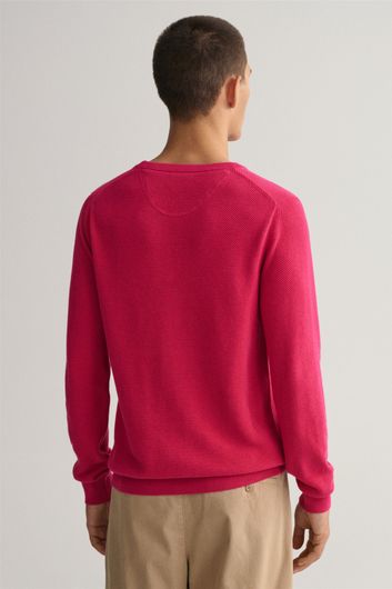 Gant trui ronde hals roze effen 100% katoen