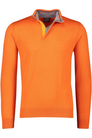 Paul & Shark sweater opstaande kraag oranje uni