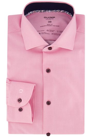 Olymp level 5 five overhemd roze katoen