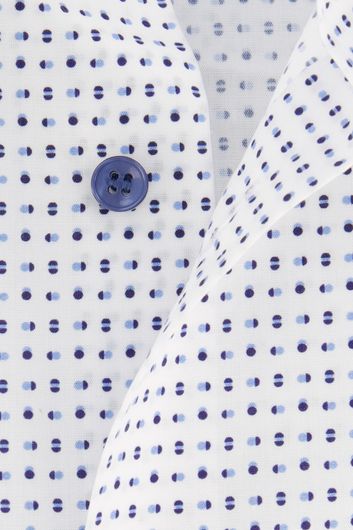 Olymp overhemd mouwlengte 7 Level Five blauw geprint katoen