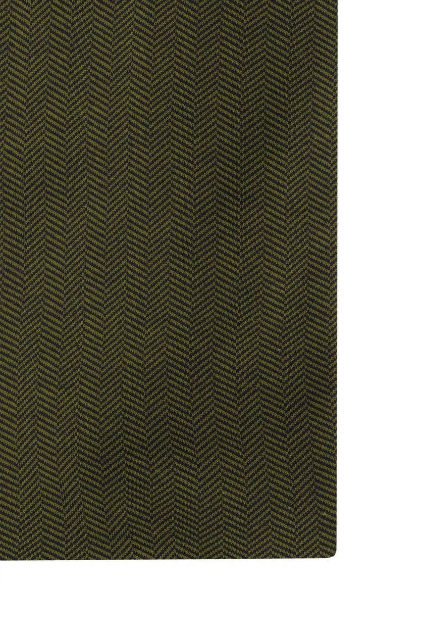 Olymp casual overhemd Luxor Modern Fit groen geprint katoen normale fit