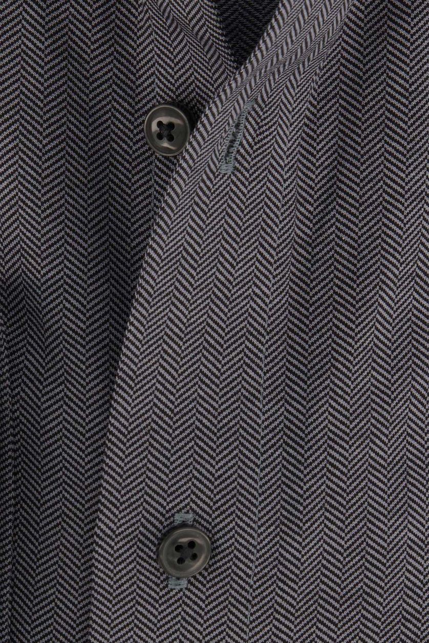 Olymp business overhemd Luxor Modern Fit grijskleurig geprint katoen normale fit