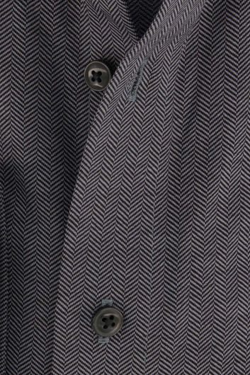 Olymp business overhemd Luxor Modern Fit normale fit donkergrijs geprint katoen