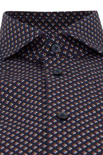 Olymp casual overhemd normale fit donkerblauw met print