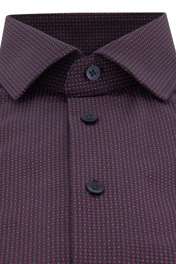 Olymp casual overhemd Luxor Modern Fit normale fit bordeaux geprint 