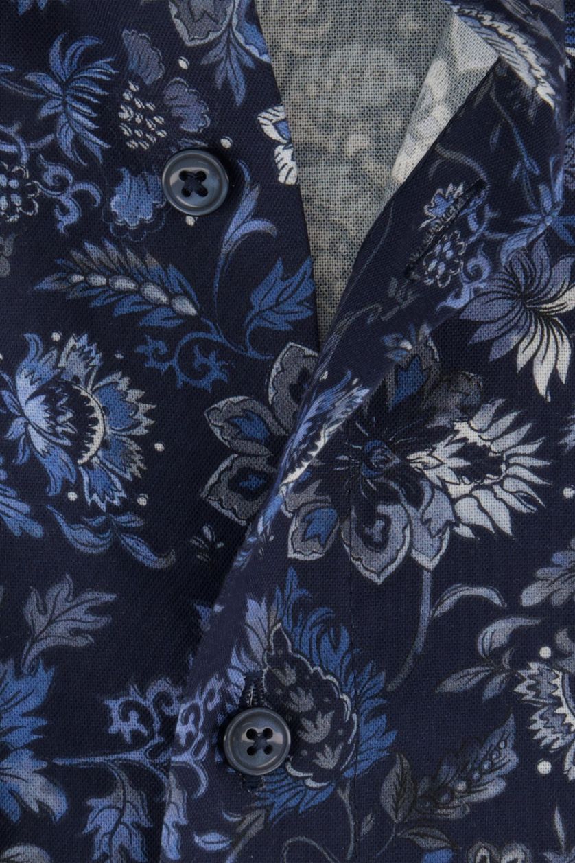 Olymp business overhemd donkerblauw geprint 