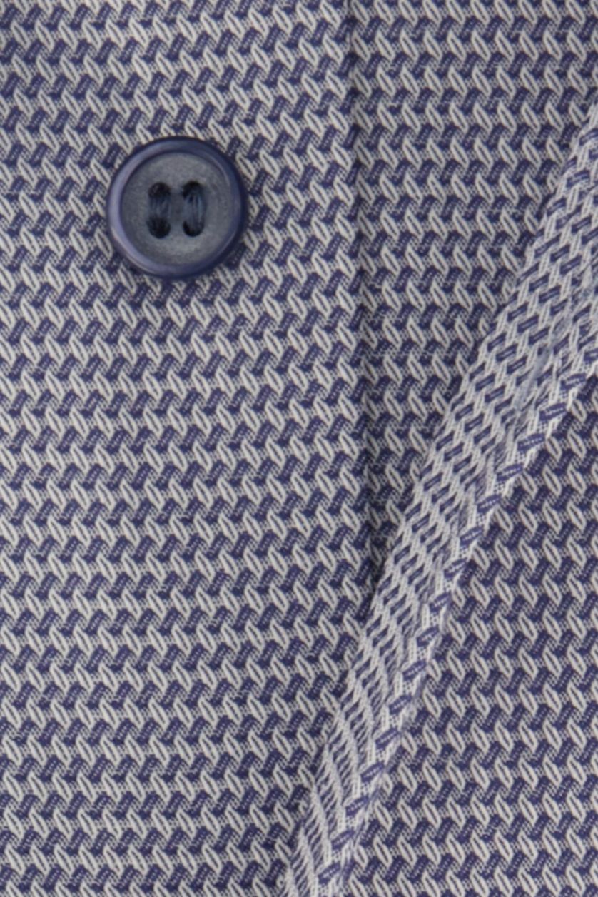Olymp business overhemd blauw geprint slim fit