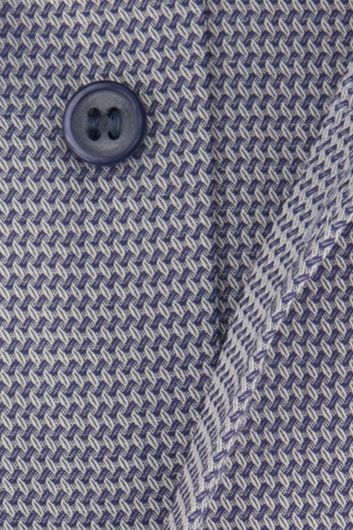 Olymp business overhemd slim fit blauw geprint 