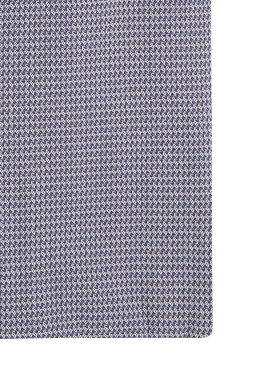 Olymp business overhemd blauw geprint slim fit