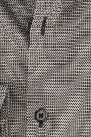 Olymp business overhemd 24 seven Level Five extra slim fit grijs geprint 