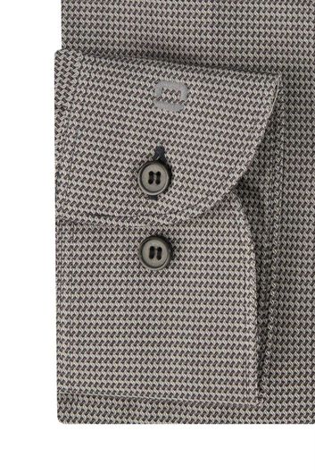 business overhemd Olymp Level Five grijs geprint extra slim fit 