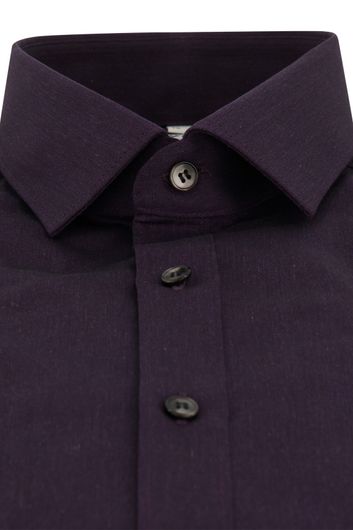 business overhemd Olymp Level Five paars effen katoen extra slim fit 