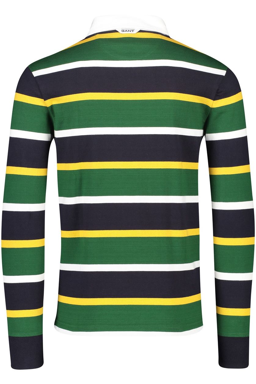 Katoenen Gant trui groen gestreept rugby 