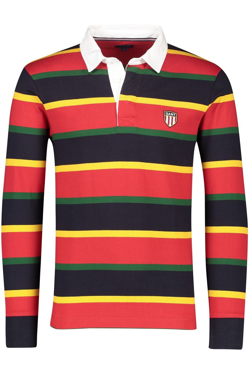 Gant trui rood met strepen katoen rugby 