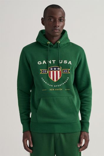 sweater Gant groen geprint katoen hoodie 