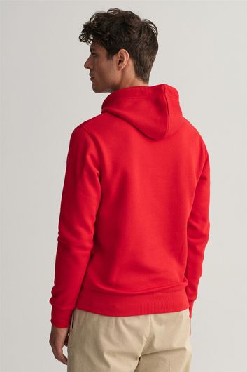 sweater Gant rood geprint katoen hoodie 