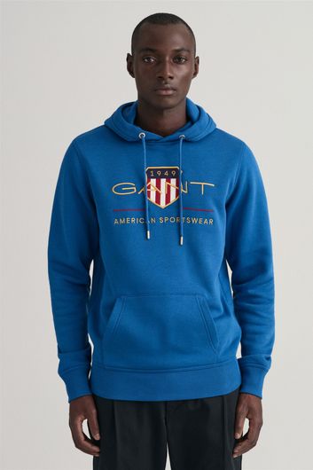 Katoenen Gant hoodie blauw geprint