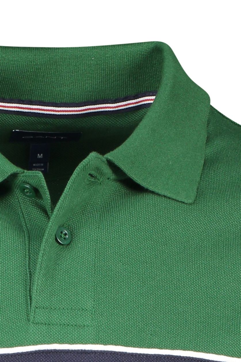 Gant polo groen geprint katoen normale fit met groot opdruk logo