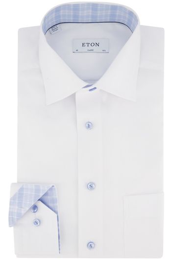 Eton business overhemd normale fit wit effen katoen met borstzak