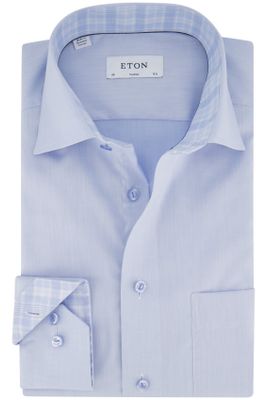 Eton Eton business overhemd lichtblauw effen katoen Classic Fit