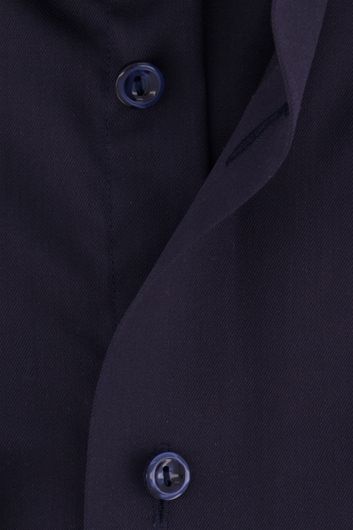 business overhemd Eton donkerblauw effen katoen normale fit 