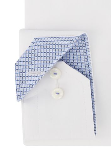 Eton business overhemd Contemporary Fit normale fit wit effen katoen geprinte kraag 