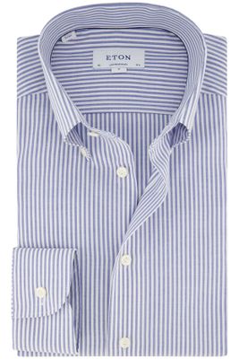 Eton Eton business overhemd normale fit blauw gestreept katoen