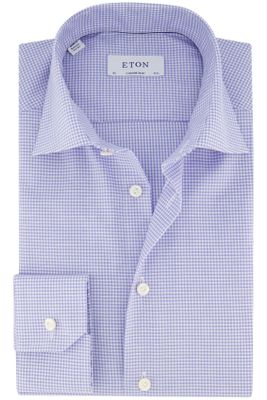Eton Eton overhemd geruit blauw wit zakelijk