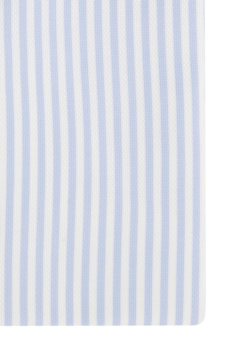 Eton overhemd blauw wit gestreept katoen