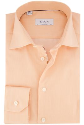 Eton Eton business overhemd normale fit oranje effen katoen Contemporary Fit wide spread boord