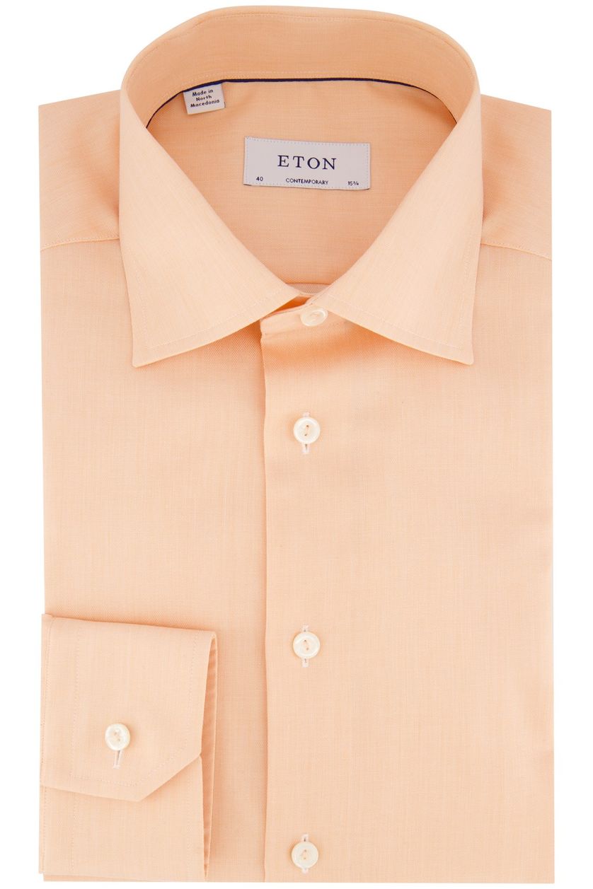 Eton business overhemd normale fit oranje effen katoen Contemporary Fit wide spread boord