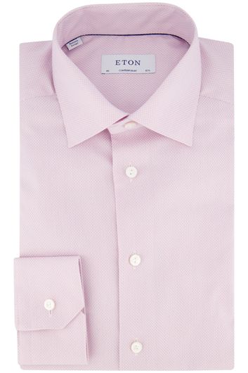 Eton Contemporary business overhemd normale fit roze effen katoen
