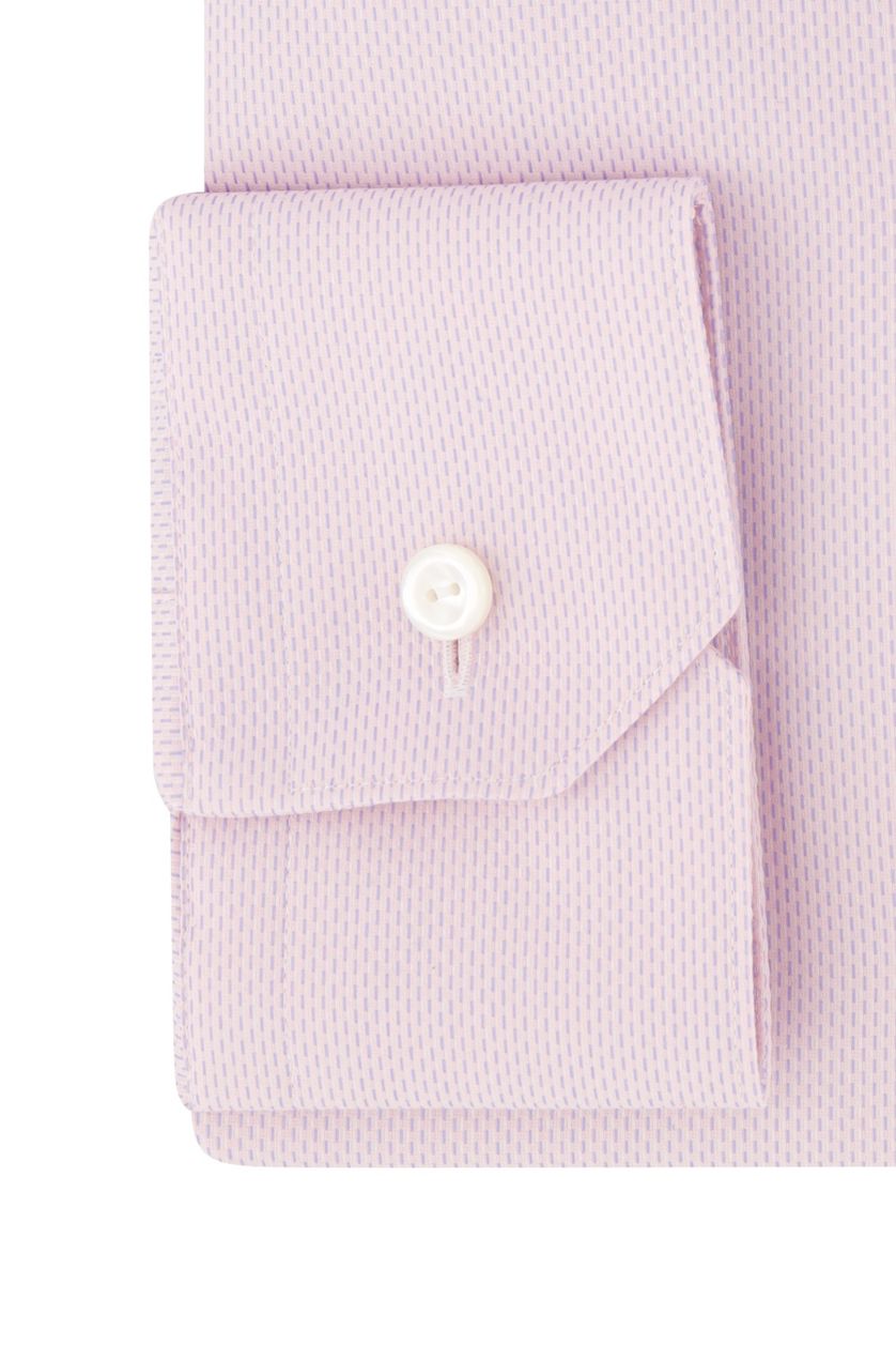 Eton business overhemd normale fit roze effen katoen wide spread