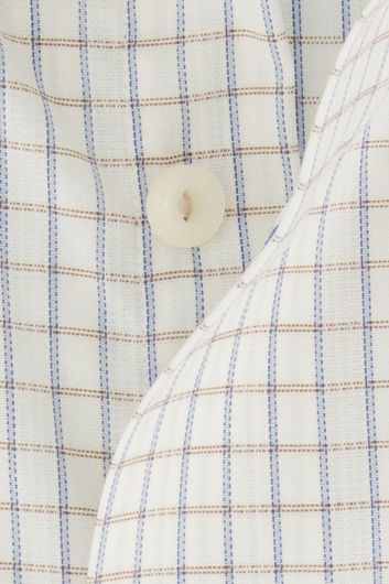 Eton business overhemd Classic Fit normale fit beige geruit 100% katoen