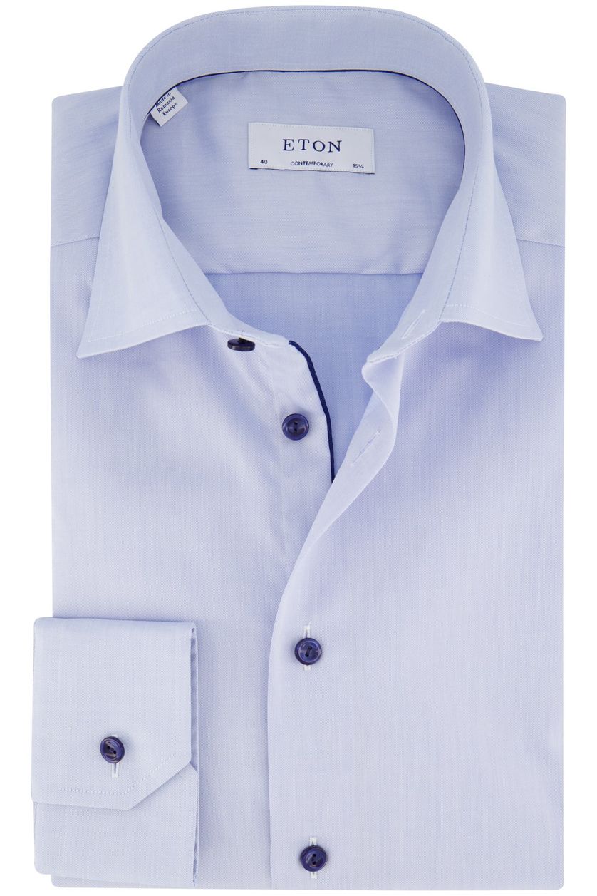 Eton overhemd katoen lichtblauw zakelijk