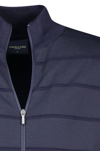 Cavallaro vest Coveglio opstaande kraag blauw rits effen katoen