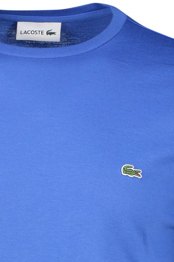 T-shirt Lacoste blauw effen ronde hals normale fit